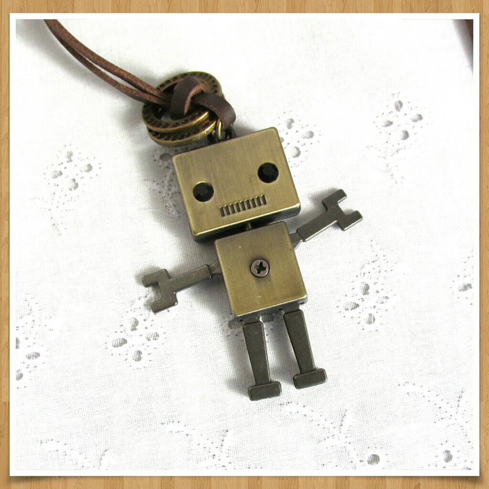 Mr. Robot Man Necklace Moves New